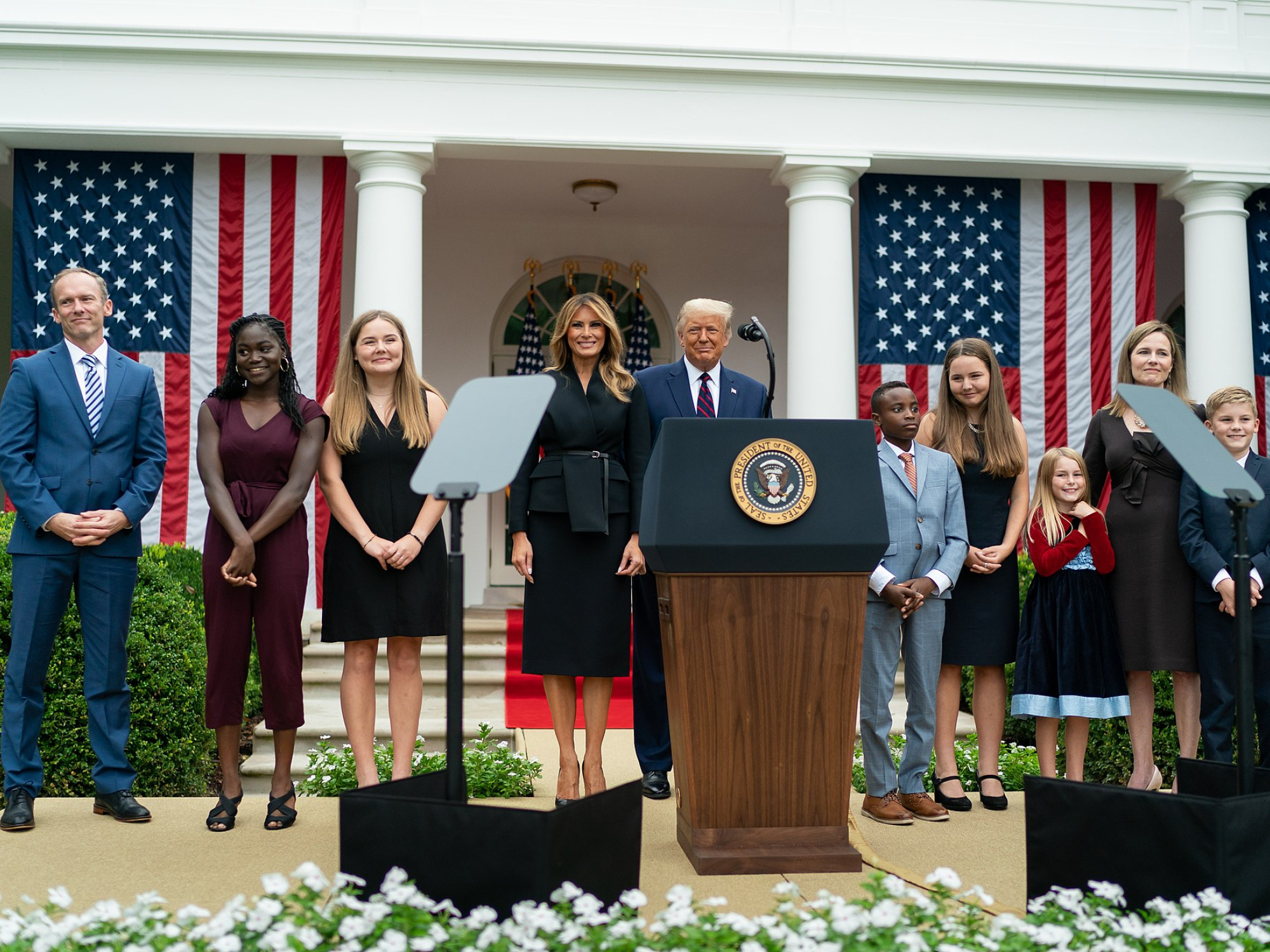 Amy Coney Barrett with family at swearing in